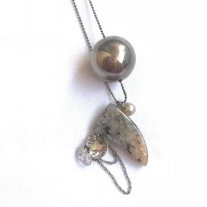 Genuine Labradorite Horn Stone Necklace Original